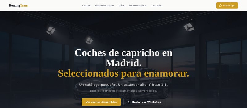 Renting Team — Web corporativa coches premium Madrid